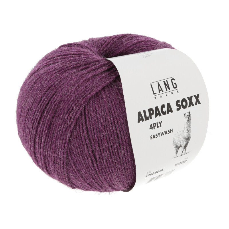 Lang Yarns Alpaca Soxx 4-ply Yarn, 390m / 100g – Cyclamen Mélange (0046)