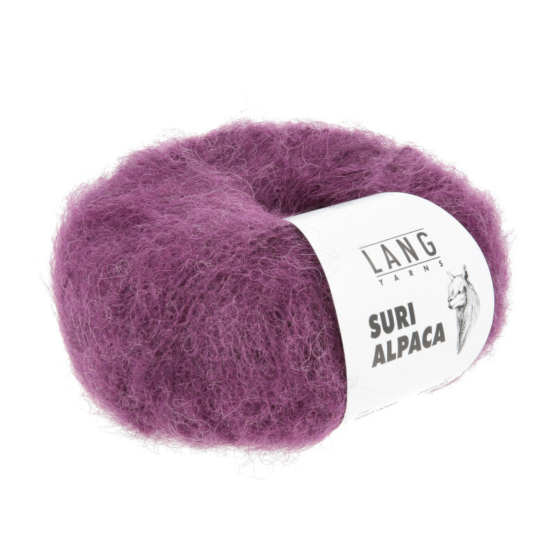 Lang Yarns Suri Alpaca – 25g / 100m – Plum Mélange (0080)