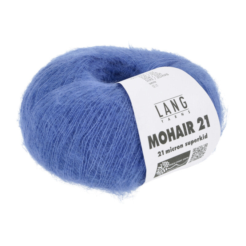 Lang Yarns Mohair 21 Yarn, 375m / 25g – Blue (0010)