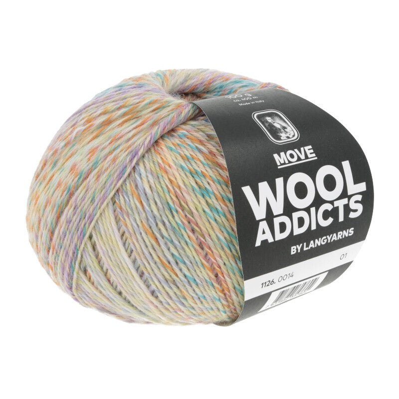 Lang Yarns Move 4-ply – 100g / 400m – Orange/Turquoise/Yellow/Lilac (0014)