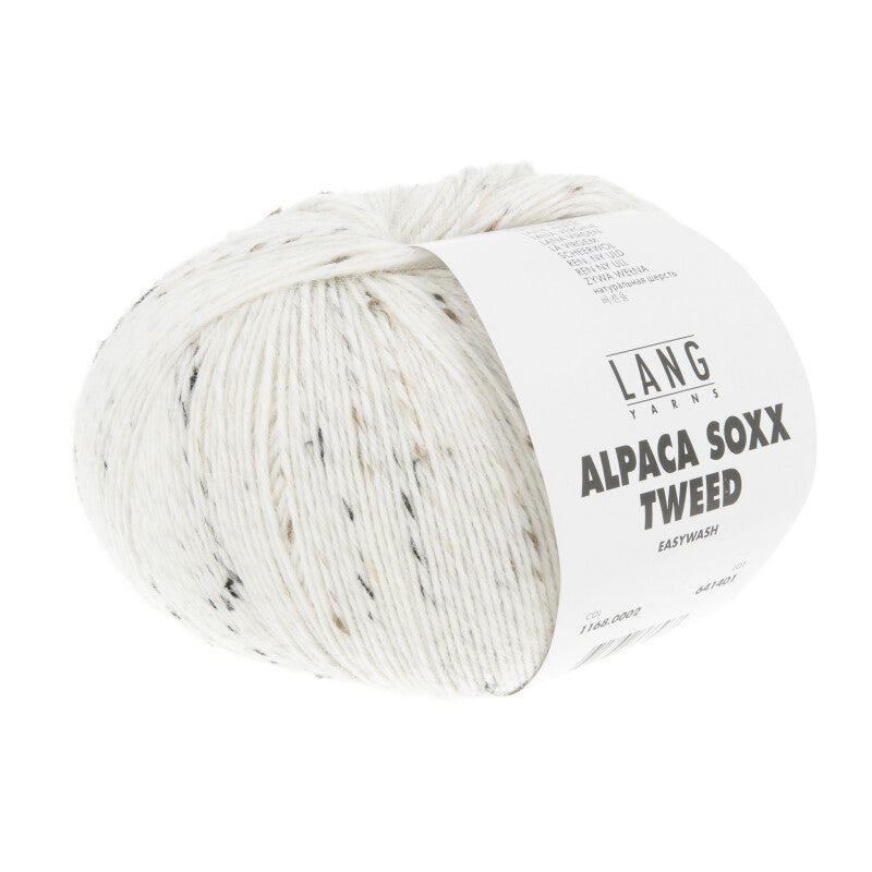 Lang Yarns Alpaca Soxx Tweed – 100g / 387m – Offwhite (0002)