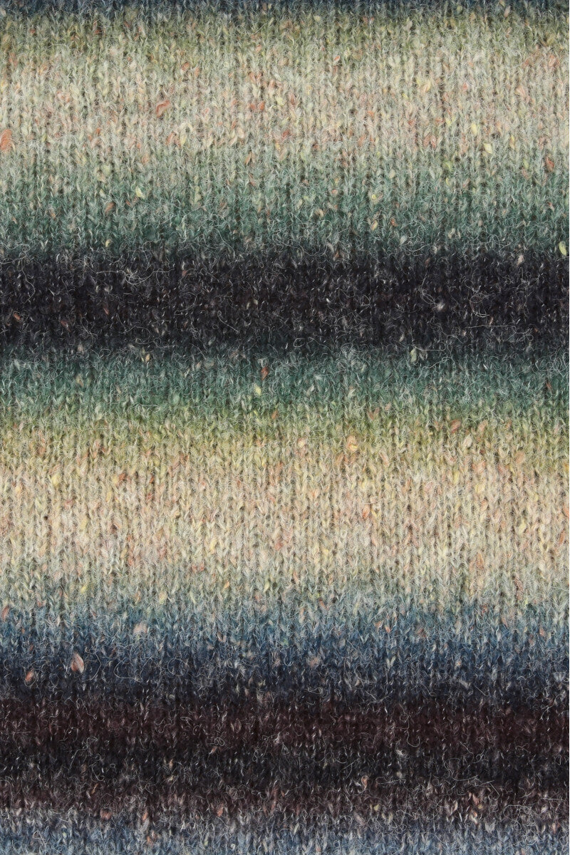 Lang Yarns Galaxy – 50g / 240m – Black/Green/Beige (0006) – detail