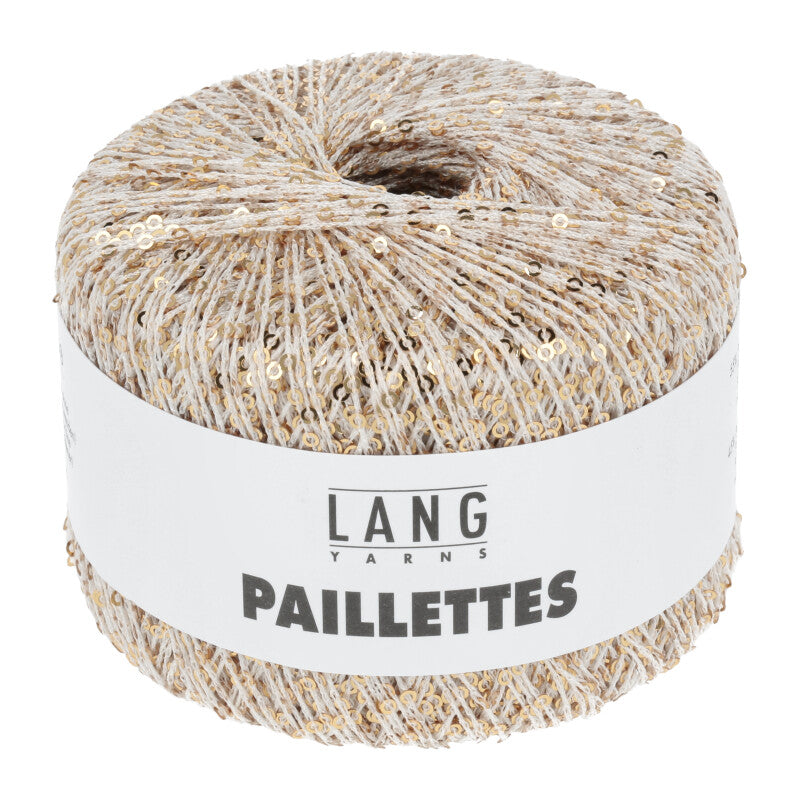 Lang Yarns Paillettes – 25g / 112m – White/Gold (0002)