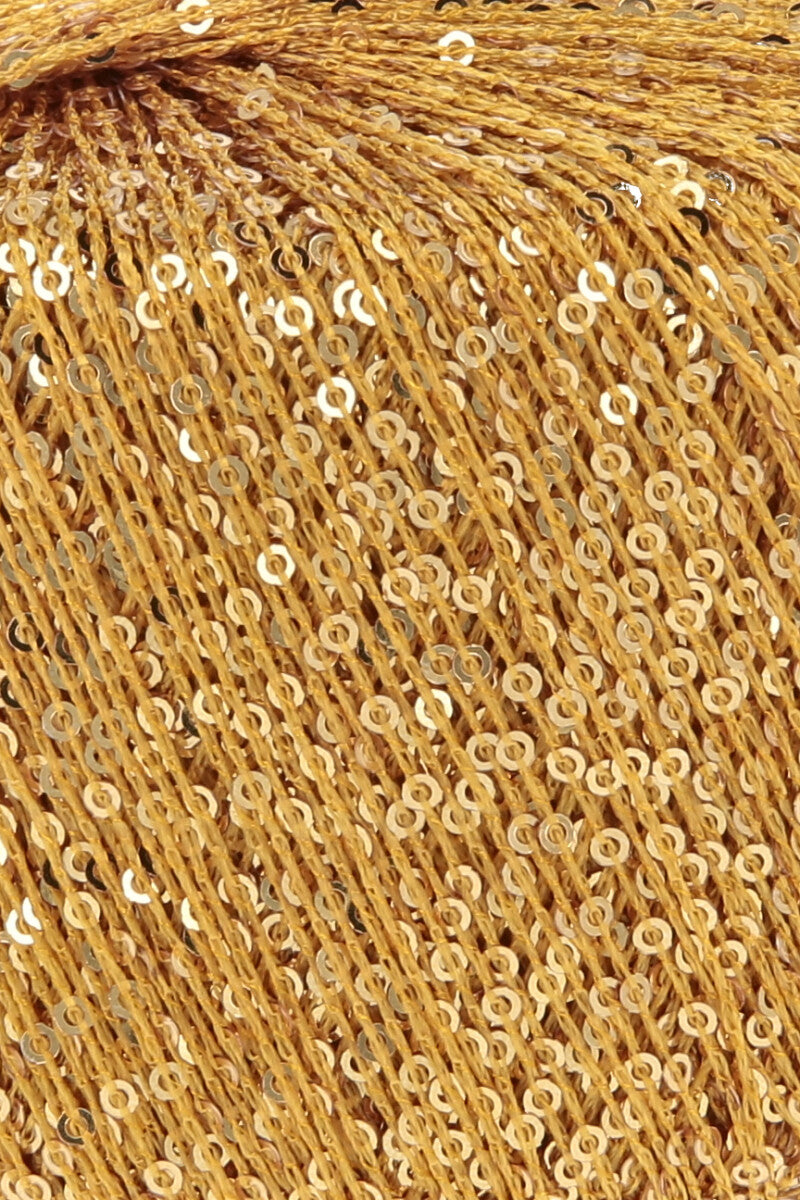 Lang Yarns Paillettes – 25g / 112m – Yellow Gold (0049) – detail
