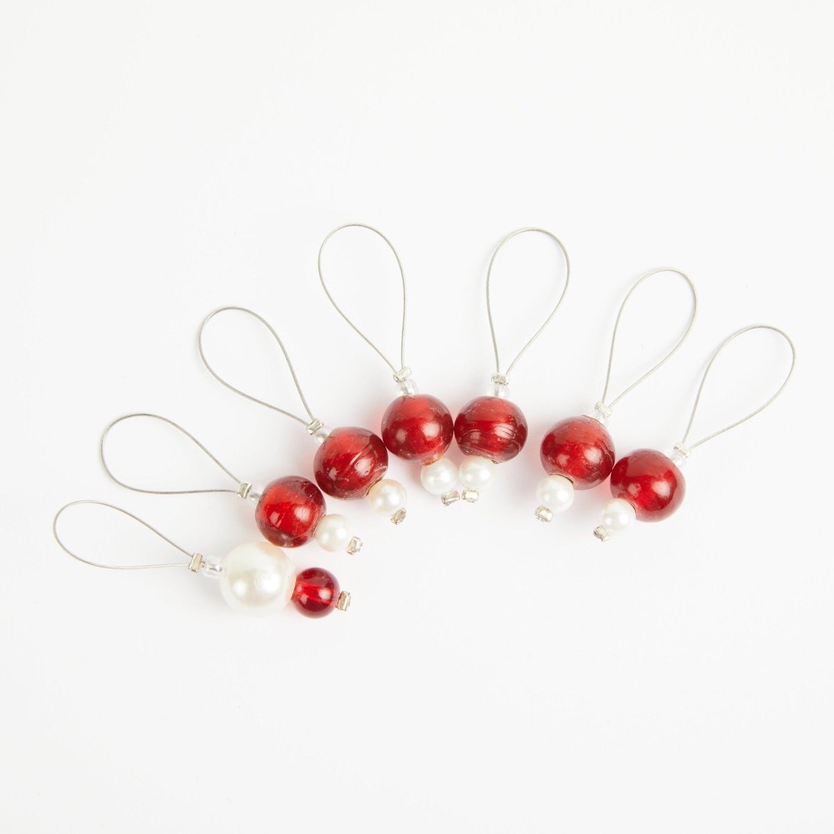KnitPro NEW ZOONI Stitch Markers in Coloured Beads Amaranth