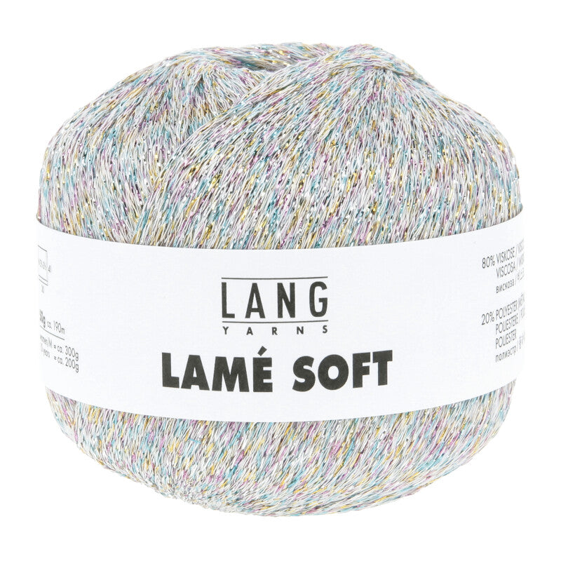 Lang Yarns Lamé Soft – 50g / 190m – Light Grey Multicolor (0103) – B view