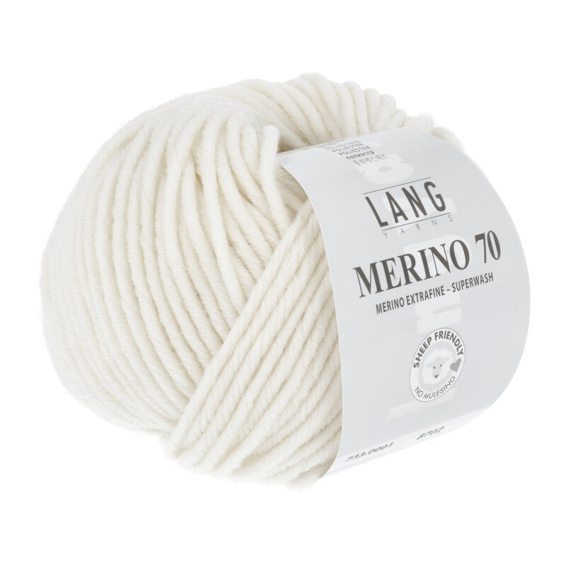 Lang Yarns Merino 70 – 50g / 70m – White (0001)