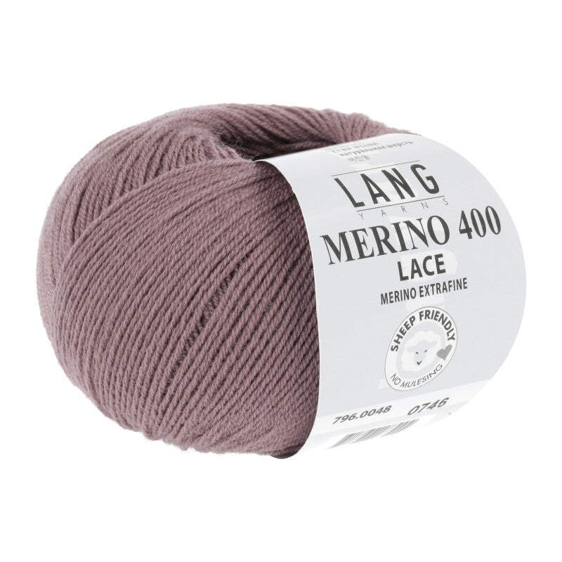 Lang Yarns Merino 400 Lace – 25g / 200m – Dusky Pink (0048)