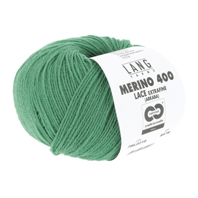 Lang Yarns Merino 400 Lace – 25g / 200m – Bottle Green (0218)