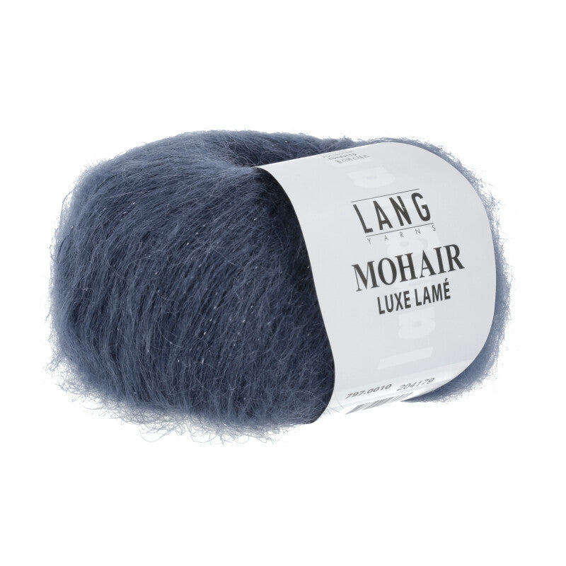 Lang Yarns Mohair Luxe Lamé – 25g / 175m – Silver - Steel (0010)