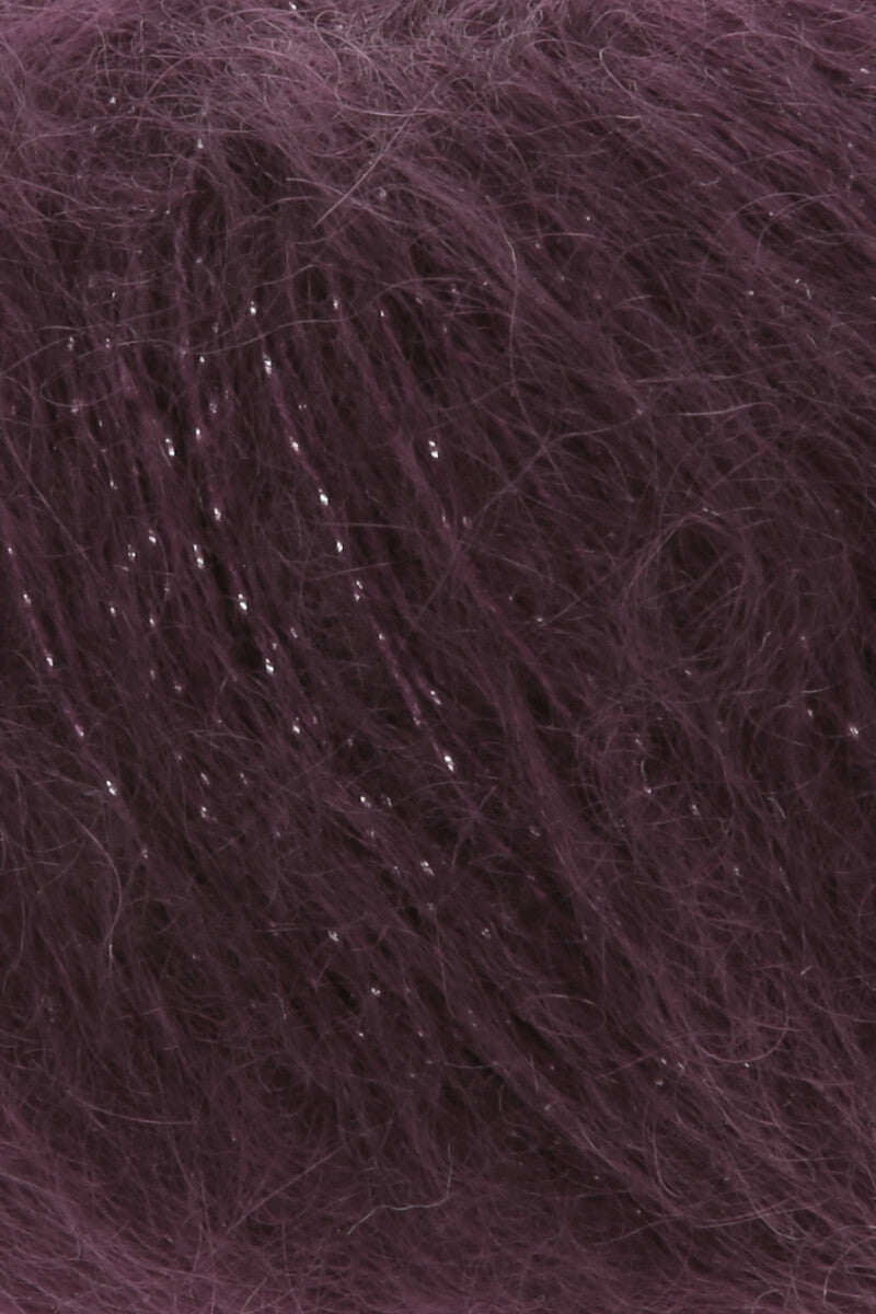 Lang Yarns Mohair Luxe Lamé – 25g / 175m – Silver - Eggplant (0180) – detail