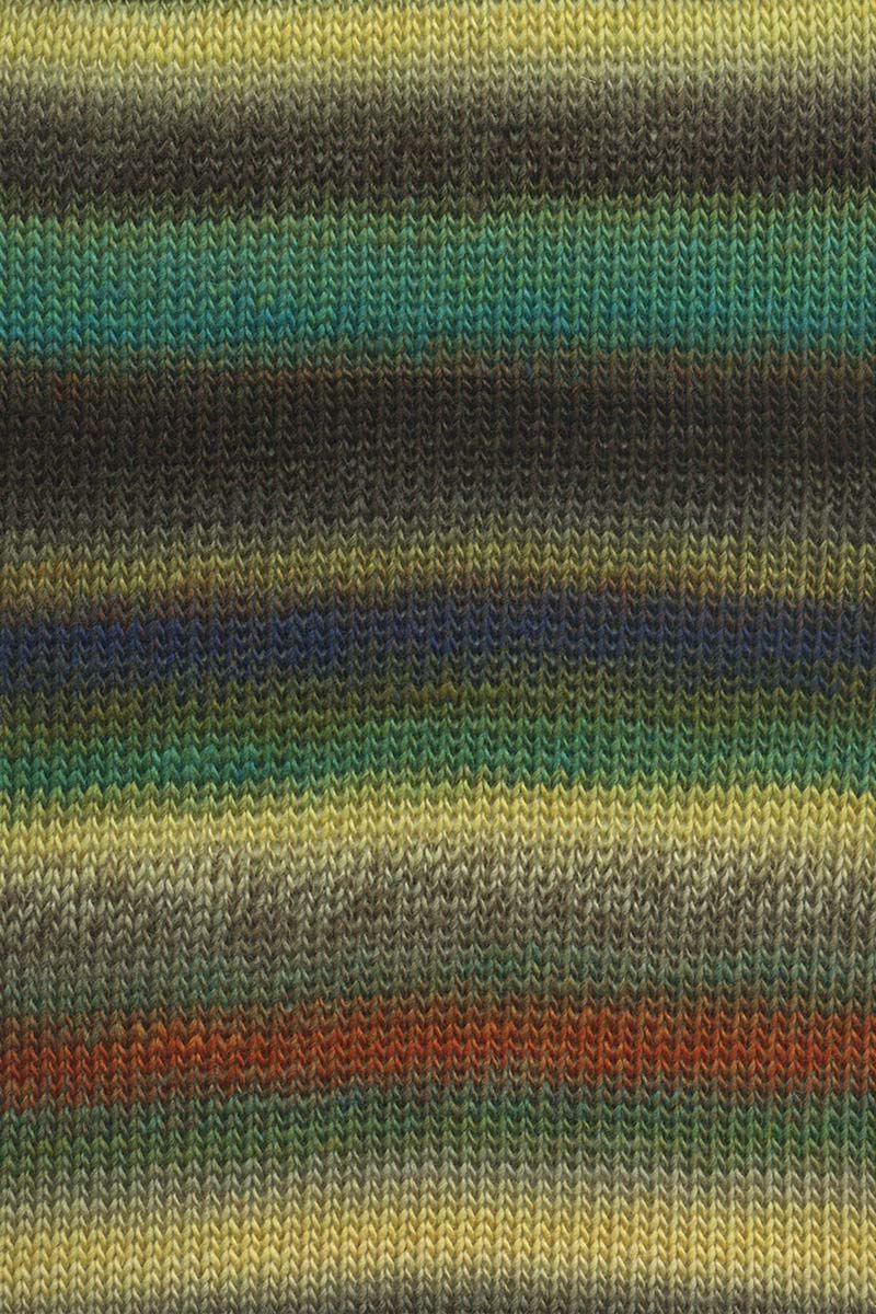 Lang Yarns Mille Colori Baby – 50g / 190m – Navy/Baby Yellow/Emerald (0220) – detail