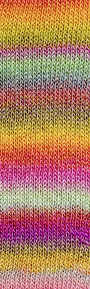 Lang Yarns Mille Colori Socks & Lace Luxe – 100g / 400m – Multicolour Pink/Mint/Yellow (0053) – detail