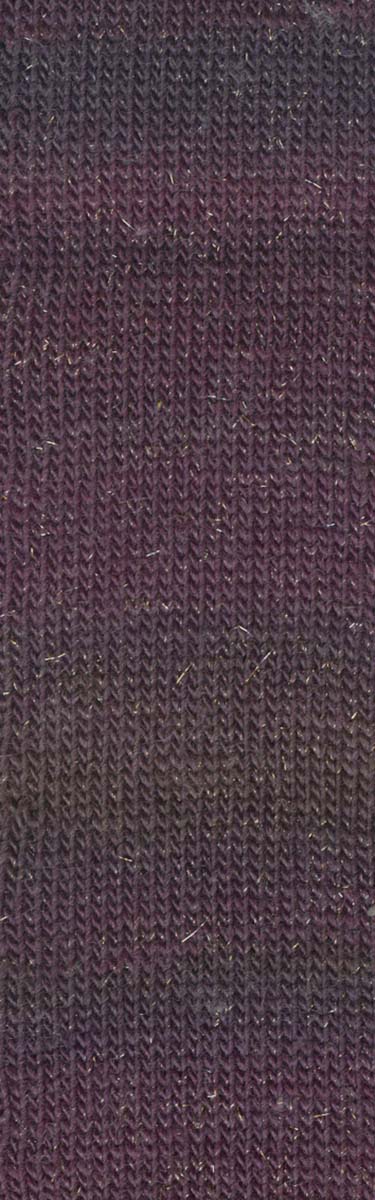 Lang Yarns Mille Colori Socks & Lace Luxe – 100g / 400m – Eggplant-Gold (0080) – detail