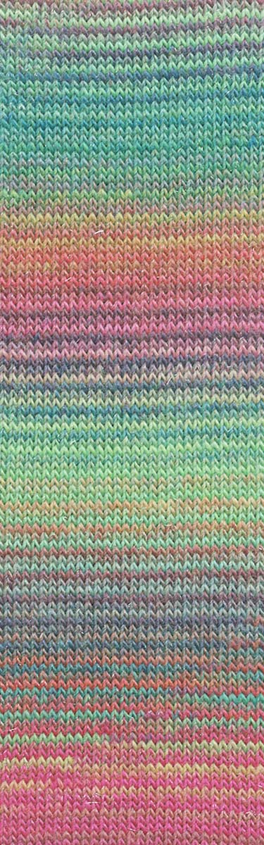 Lang Yarns Mille Colori Socks & Lace Luxe – 100g / 400m – Pink/Green/Purple (0200) – detail