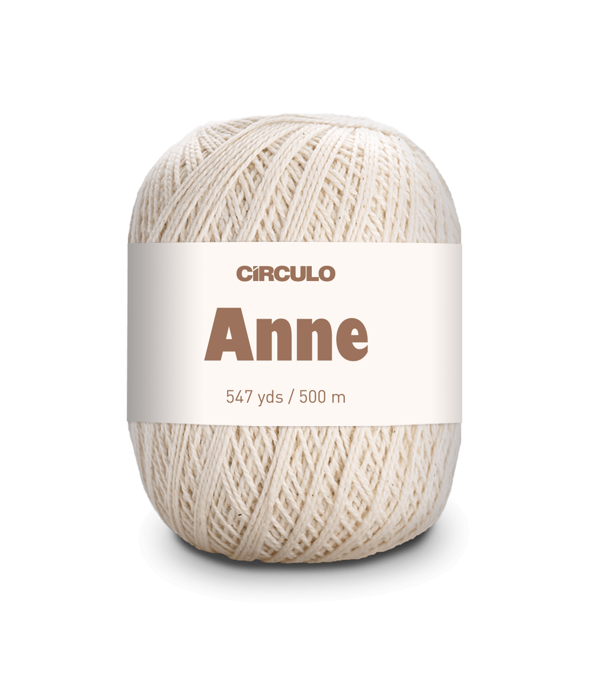 Circulo ANNE - 100% mercerized Cotton Yarn, 500m / 147g - Ball of yarn with 'Circulo Anne' label on a white background