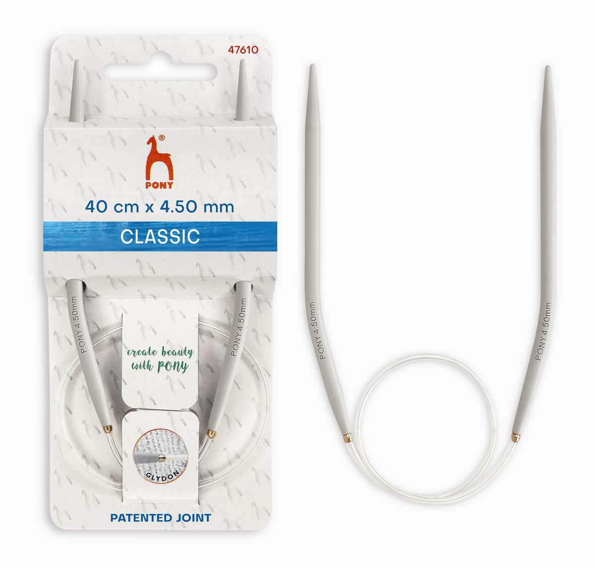 Pony Classic Fixed Circular Knitting Needles – 40, 60, 80 & 100 cm, 40 cm, 4.50 mm