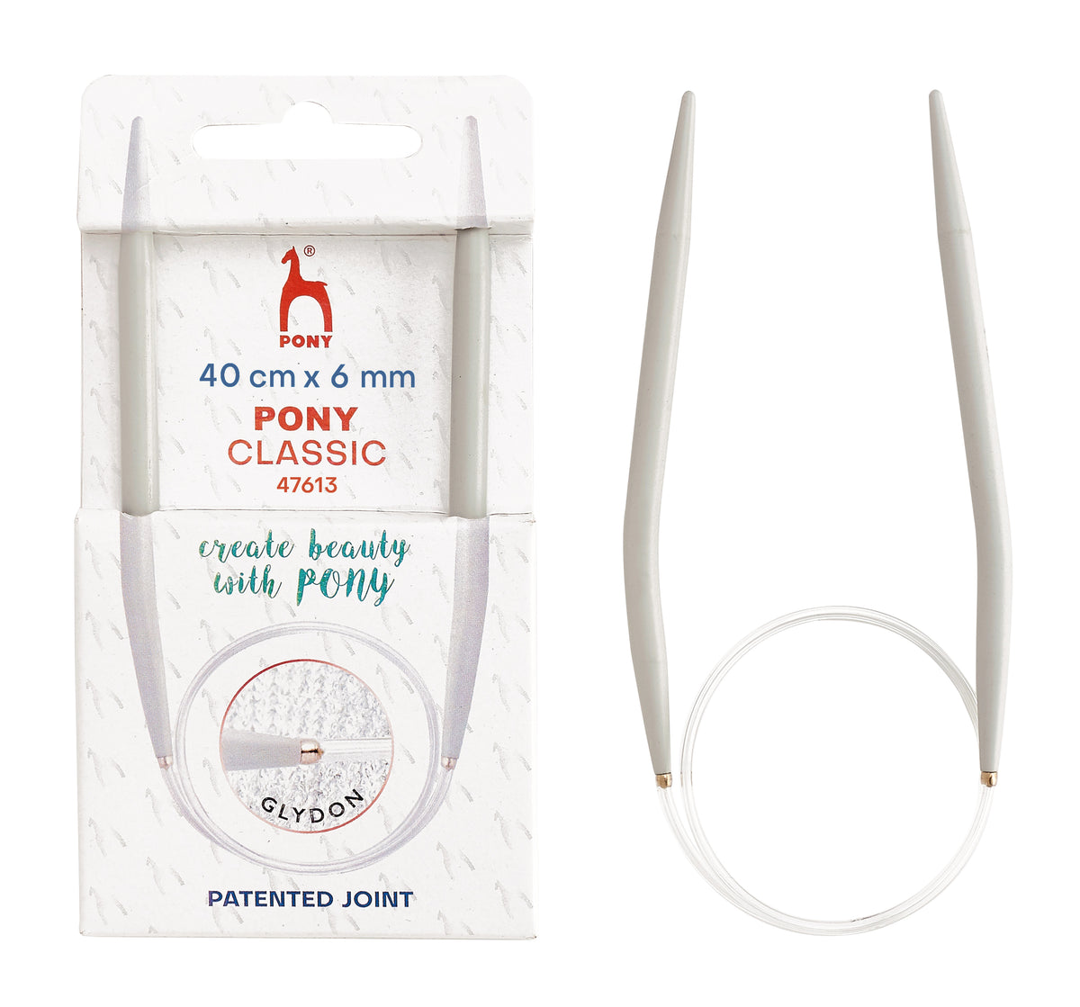 Pony Classic Fixed Circular Knitting Needles – 40, 60, 80 & 100 cm, 40 cm, 6.00 mm