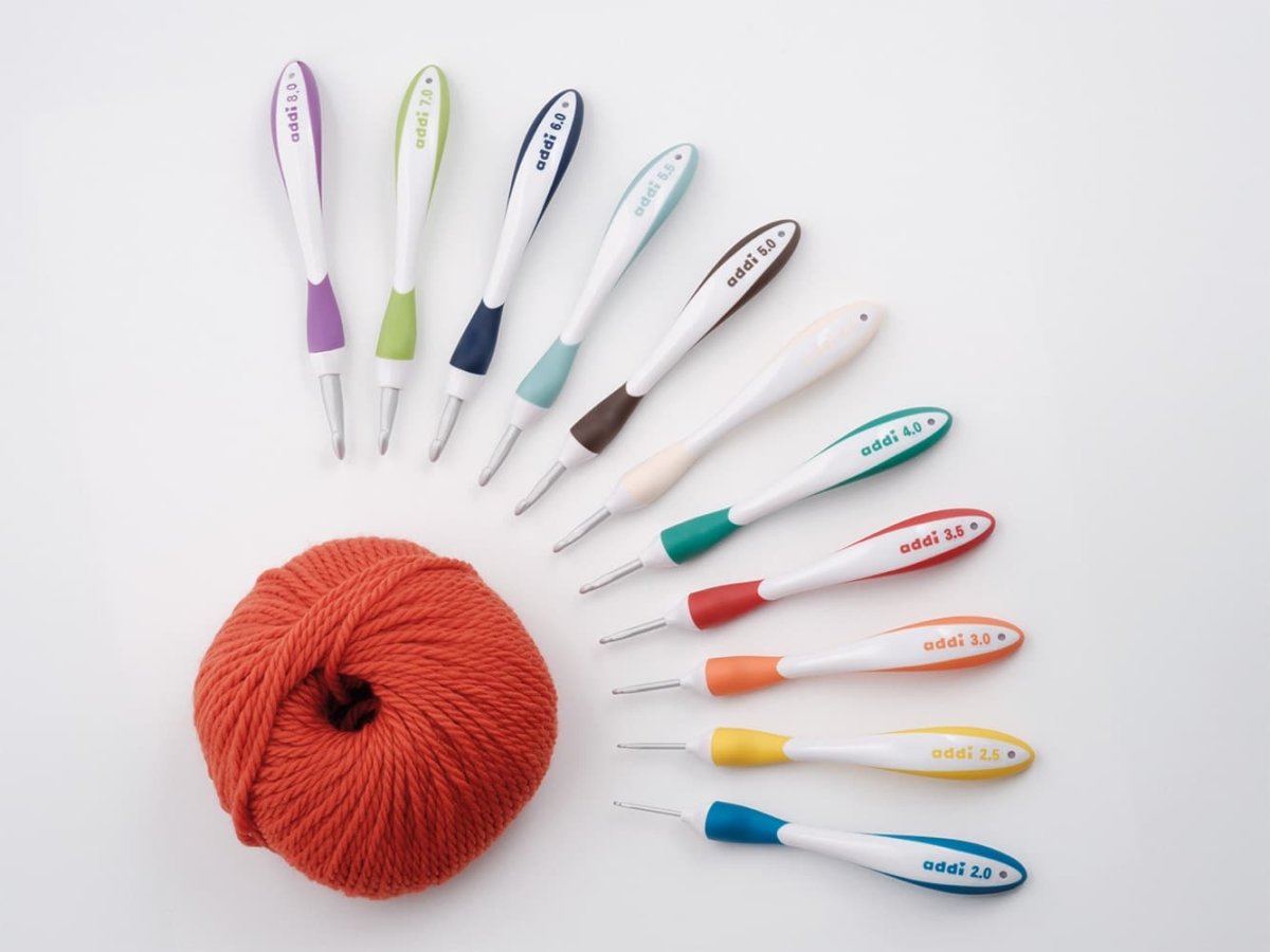 addi Swing Crochet Hook 140 - 2, addi Maxi Swing Wool Crochet Hook 141 - 2 - Ergonomic & Relaxing - Leo Hobby