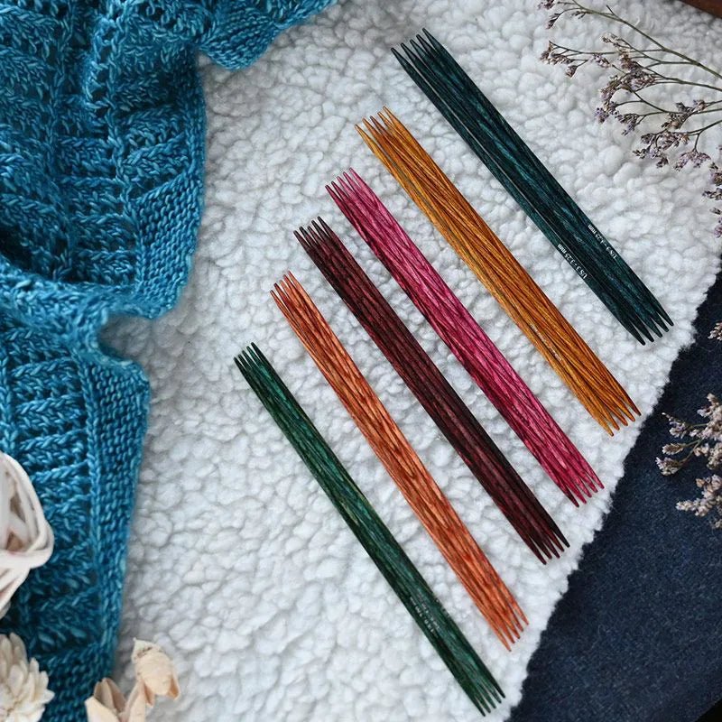 KnitPro Dreamz Double Pointed Needles 15 cm – Birchwood DPNs for Socks & Small Projects - Leo Hobby