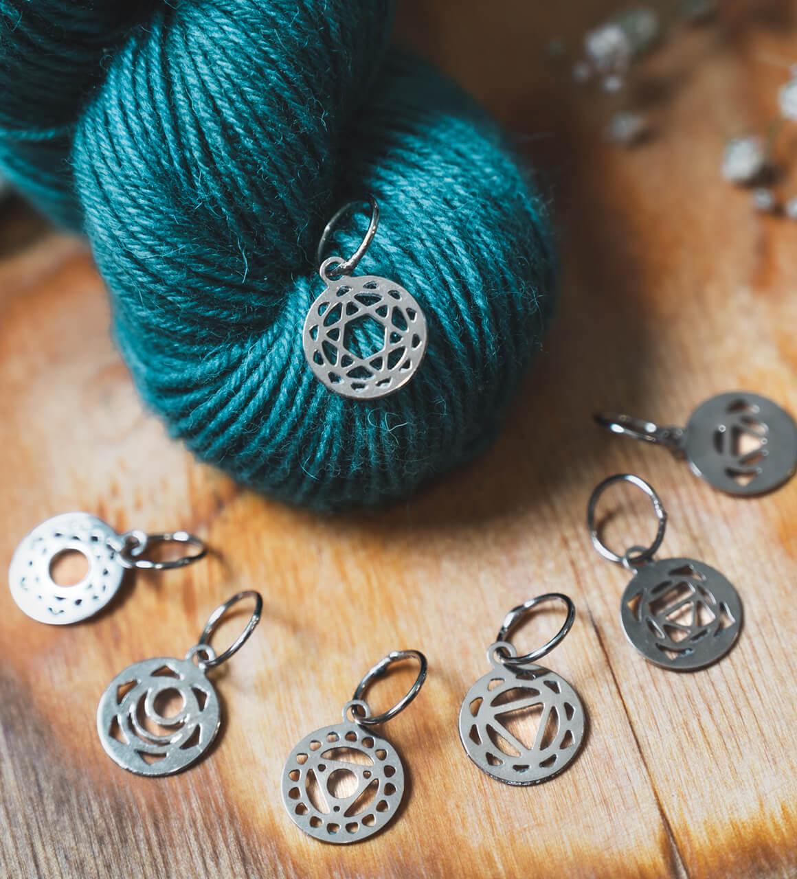 KnitPro’s Sterling Silver Plated Chakra Stitch Markers