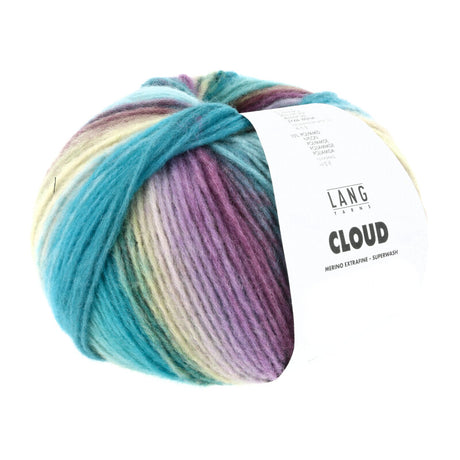 Lang Yarns Cloud Yarn, 260m / 100g – Petrol/Turquoise/Purple/Light Green (0019)