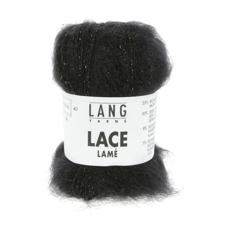 Lang Yarns Lace Lamé – 25g / 310m – Black-Gold (0004)