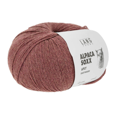 Lang Yarns Alpaca Soxx 6-ply Yarn, 390m / 150g – Dark Red Mélange (0060)