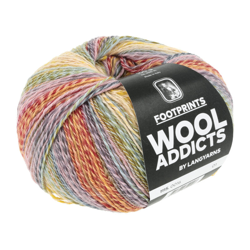 Lang Yarns Footprints – 100g / 400m – Yellow/Fire/Lilac (0016)