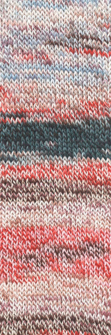 Lang Yarns Footprints – 100g / 400m – Beige/Grey/Red (0024) – C view