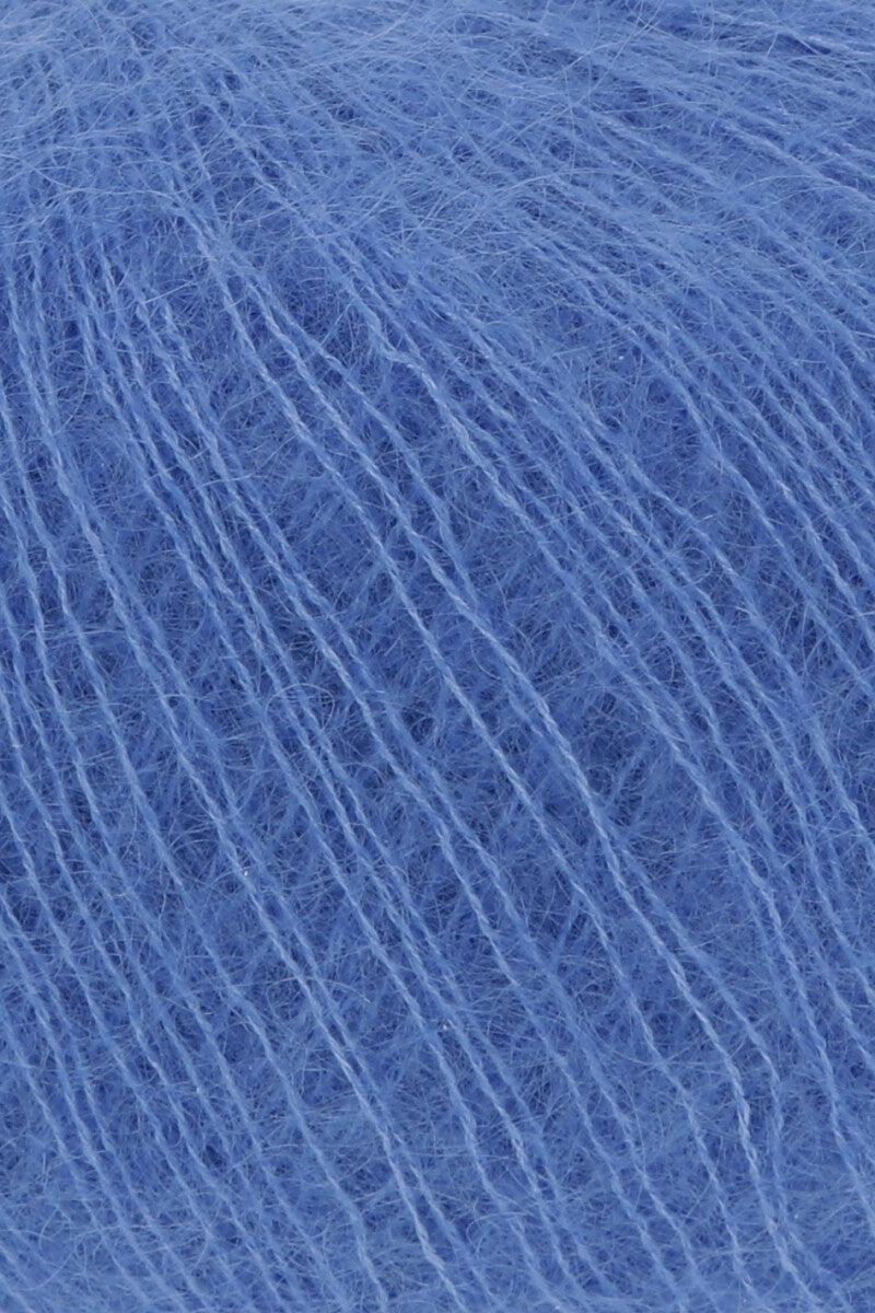 Lang Yarns Mohair 21 Yarn, 375m / 25g – Blue (0010), yarn texture
