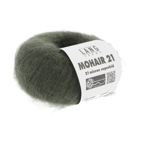 Lang Yarns Mohair 21 Yarn, 375m / 25g – Dark Olive (0098)