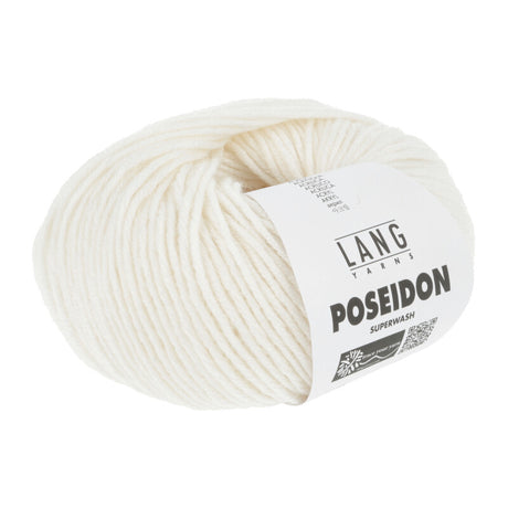 Lang Yarns Poseidon yarn, Offwhite, colour 0002, ball photograph