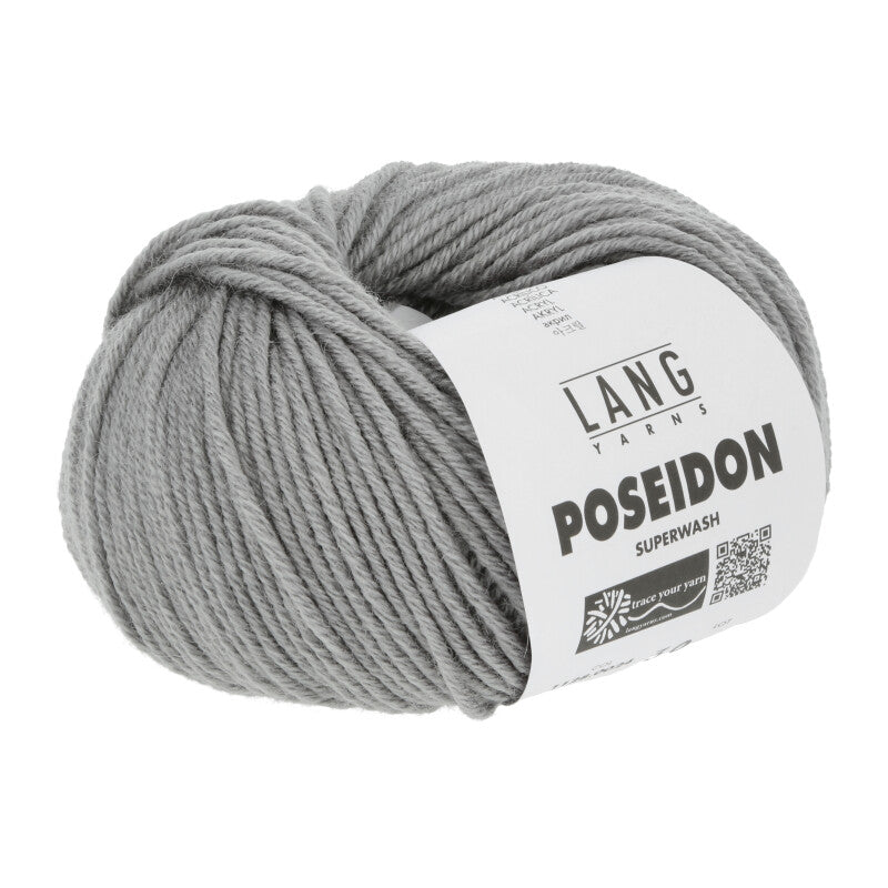 Lang Yarns Poseidon yarn, Grey, colour 0024, ball photograph