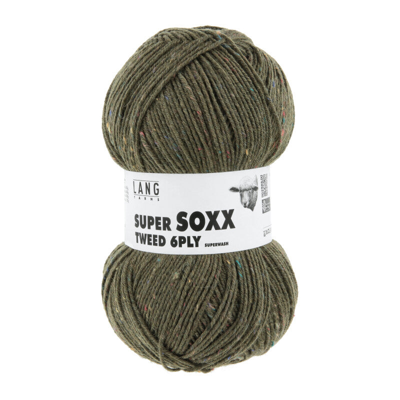 Lang Yarns Super Soxx Tweed 6-ply – 150g / 410m – Crocodile Green (0099)