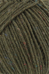 Lang Yarns Super Soxx Tweed 6-ply – 150g / 410m – Crocodile Green (0099) – detail