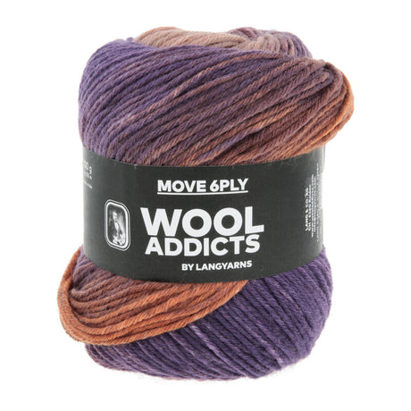 Lang Yarns Move 6-ply – 100g / 270m – Royal Purple/Orange/Sand (0012)