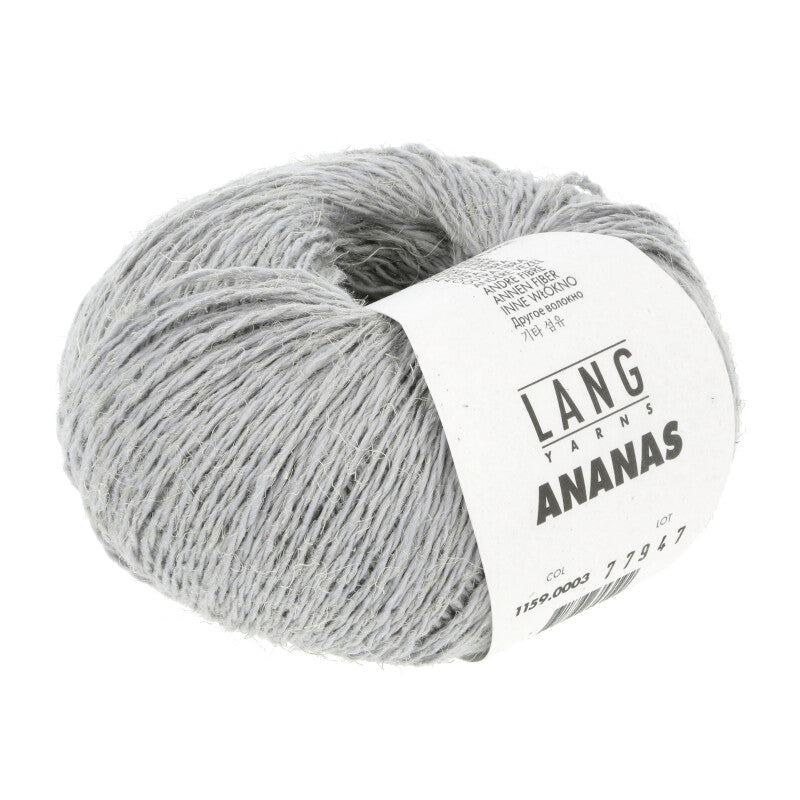 Lang Yarns Ananas yarn, Grey, colour 0003, ball photograph