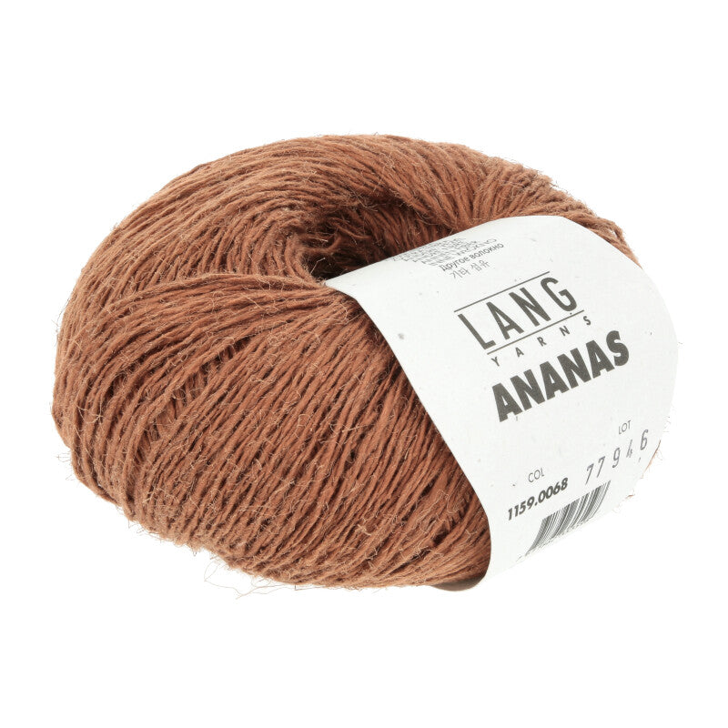Lang Yarns Ananas yarn, Brown, colour 0068, ball photograph