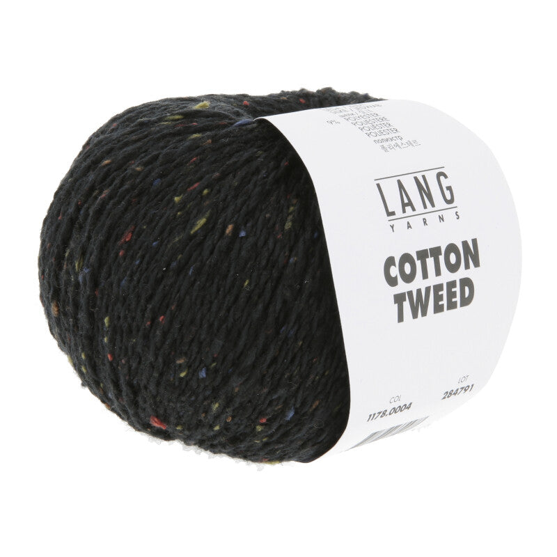 Lang Yarns Cotton Tweed – 50g / 130m – Black (0004)