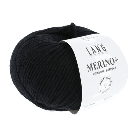 Lang Yarns Merino+ – 50g / 90m – Black (0004)