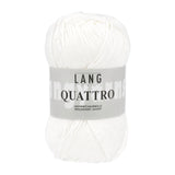 Lang Yarns Quattro – 50g / 120m – White (0001)