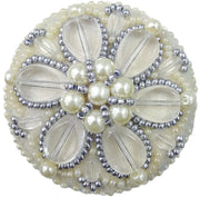 Beadwork kit for creating broоch Crystal Art Pearl petals