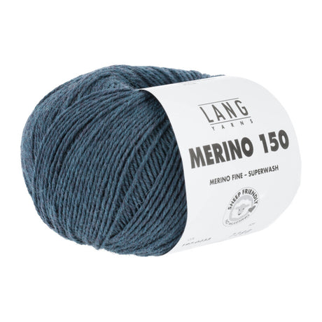 Lang Yarns Merino 150 Yarn, 150m / 50g – Petrol Mélange (0233)