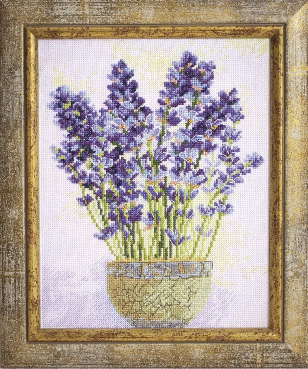 Charivna Mit LAVENDER Cross Stitch Kit with Aida fabric