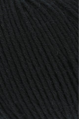 Lang Yarns Merino 120 Yarn, 120m / 50g – Black (0004), yarn texture