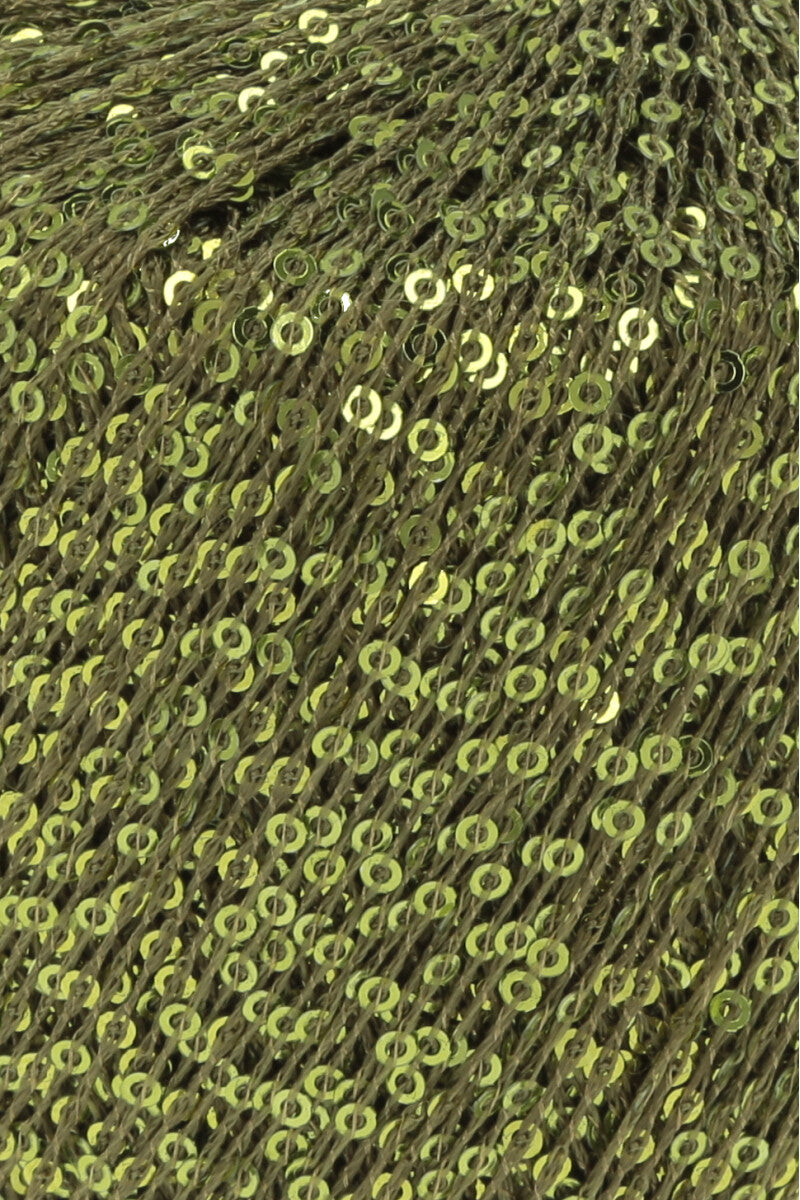 Lang Yarns Paillettes – 25g / 112m – Olive (0098) – detail