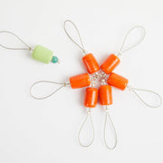 KnitPro NEW ZOONI Stitch Markers in Coloured Beads Orange Lily 