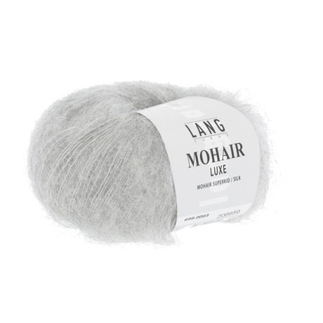 Lang Yarns Mohair Luxe Yarn, 175m / 25g – Light Grey Mélange (0003)