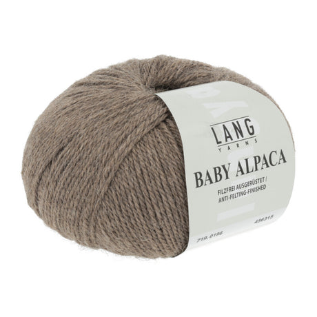 Lang Yarns Baby Alpaca Yarn, 170m / 50g – Light Brown (0196)
